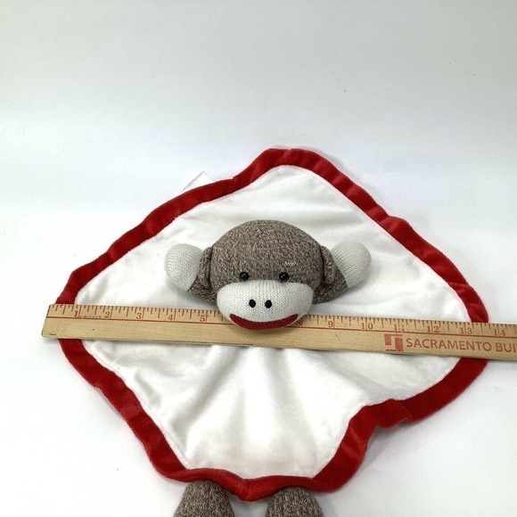 BABY Starters Sock Monkey Lovey Rattle Security Blanket Plush Stuffed Animal - Picture 7 of 7